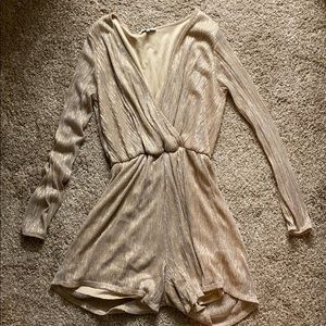 Metallic Long Sleeve Romper